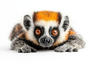Fototapeta premium Adorable Red-fronted Lemur close-up