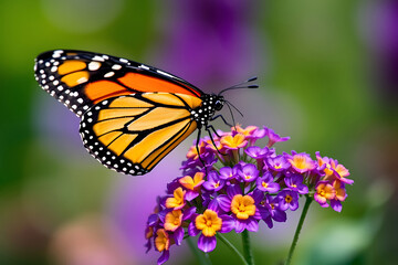 Fototapeta premium Monarch butterfly on flower