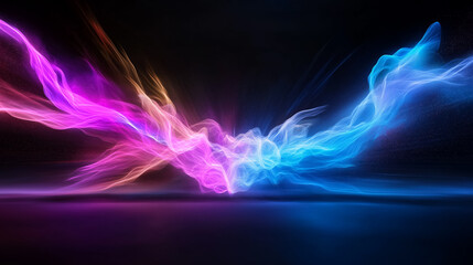 Dynamic display of blurred neon colors creating an abstract visual experience with flowing lines and vibrant hues