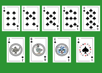 Alice in Wonderland  vintage style original hand drawn  playing cards deck
