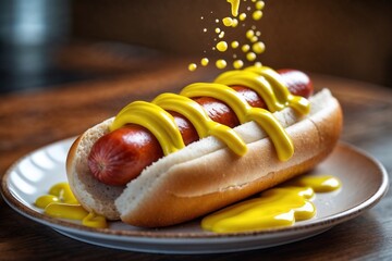 Delicious hot dog sketch drawn. AI Generated.