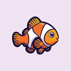 Cute golden fish cartoon Vector Illustration