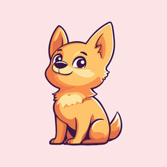 Cute dog cartoon Vector Illustration