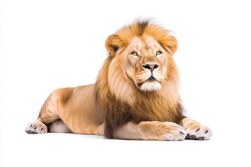 Majestic male lion resting.