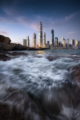 city at night in qingdao