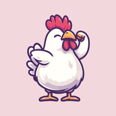 Cute chicken cartoon wake up cartoon Vector Illustration