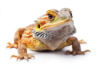 Obraz premium Vibrant Bearded Dragon on White