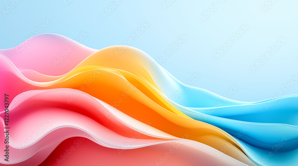 Poster vibrant gradient hues blend smoothly in soft waves creating an inviting and calming background perfe
