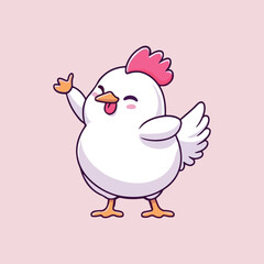 Cute chicken cartoon wake up cartoon Vector Illustration