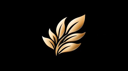 Obraz premium Elegant Golden Leaves Branch Design A Luxurious Floral Illustration