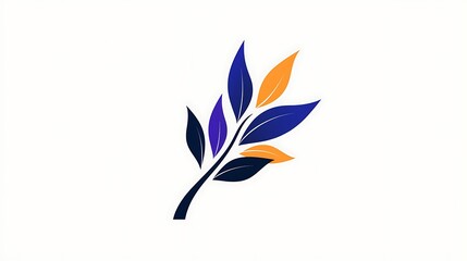 Fototapeta premium Abstract Colorful Leaves Branch Illustration