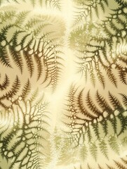 Abstract Artistic Fern Pattern With Green and Beige Tones, natural background with earthy green and beige tones, fractal design
