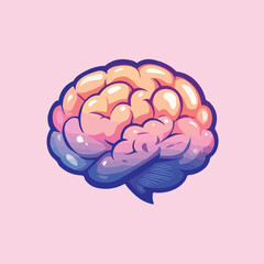 Brain logo icon cartoon Vector Illustration