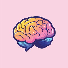 Brain logo icon cartoon Vector Illustration