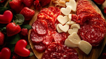 Romantic Valentine's Day Charcuterie Board: A feast for the eyes and the heart! Perfect for couples, Galentine's Day, or a romantic night in.         