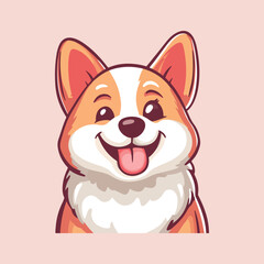 Cute Corgi Dog cartoon Vector Illustration