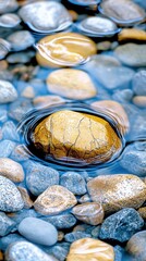 Serene Underwater Scene With Colorful Stones And Ripples
