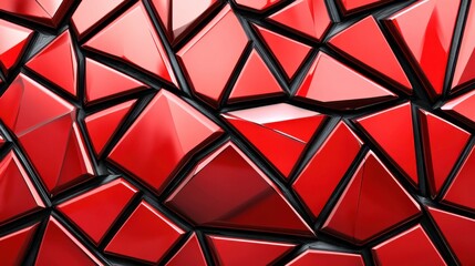 Modern Red Mosaic Background with Irregular Geometric Shapes in Vibrant Color Palette