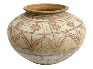 Old clay pots isolated on transparent background.