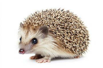 Obraz premium Adorable hedgehog on white background