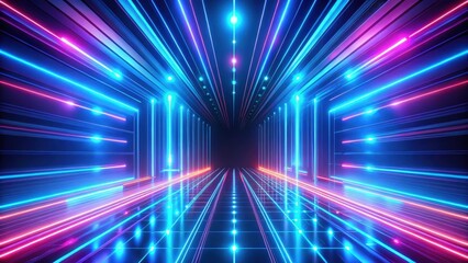 Abstract neon glowing stripes background with modern motion elements, creating a dynamic and futuristic atmosphere, blue