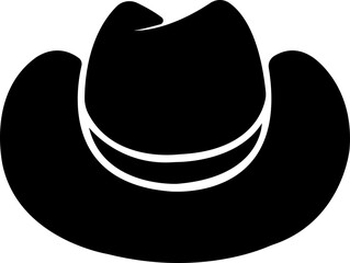 Cowboy hat icon.west illustration sign collection.Uncle Hat Cut File, Daddy's Hat Stencil, Rodeo Vector, Howdy Clipart.Texas symbol or logo.Cowboy hat icon in silhouette style vector art illustration.