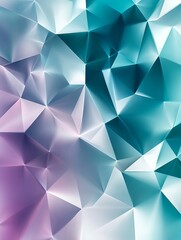 Fototapeta premium modern abstract background with polygonal geometric shapes in gradients of teal and silver and lavender, sleek and polished aesthetic 
