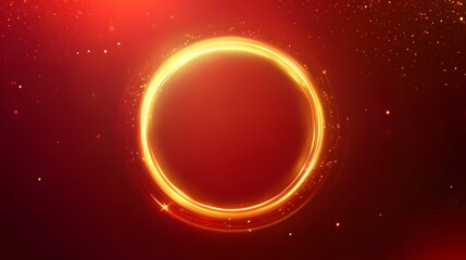 Eclipsed sun glowing in deep red sky, celestial event illuminating atmosphere, perfect for space-themed designs.