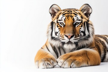 Fototapeta premium Majestic tiger resting peacefully