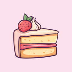 Cake Cartoon Vector Icon Illustration