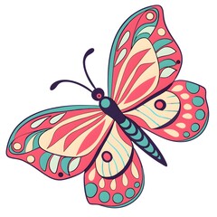 Colorful Butterfly  Minimalist and Simple Silhouette - Vector illustration