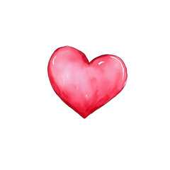 Obraz premium Watercolor hand drawn heart for valentines day isolated on white