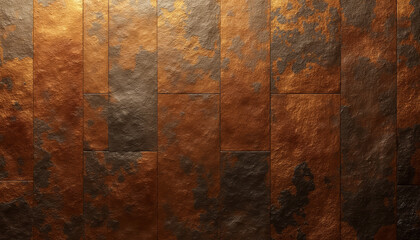 Seamless patinated bronze panels texture, realistic patterns, natural colors, soft lighting, high resolution
