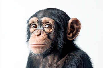 Fototapeta premium Adorable baby chimp, curious gaze
