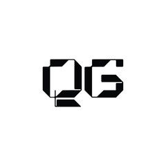 QG monogram logo design letter text name symbol monochrome logotype alphabet character simple logo