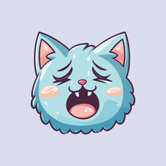 Cute sad kitten Cartoon Vector Illustration