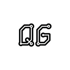 Obraz premium QG monogram logo design letter text name symbol monochrome logotype alphabet character simple logo