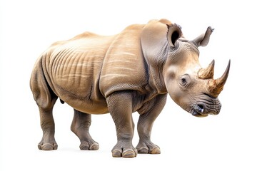 Fototapeta premium Majestic rhino on white background.