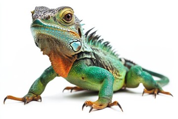 Vibrant Green Iguana Close-Up