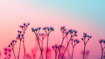 Spring Equinox day concept. Magical Spring Equinox Ethereal Glowing Flowers on Pastel Colored Background