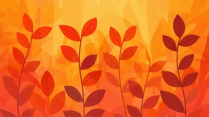 Spring Equinox day concept. Vibrant Autumnal Floral Swirls in Warm Abstract Botanical Design