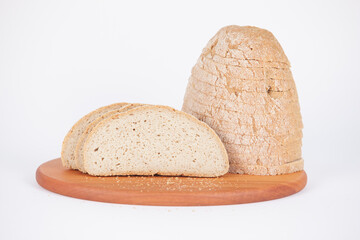 loaf of bread on a bread board