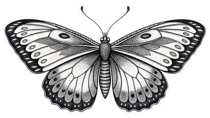 Butterfly  Minimalist and Simple Silhouette - Vector illustration with white background