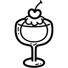 ice cream with cherry