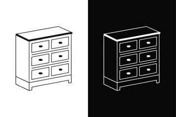 Dresser  icon vector on White Background ,Vector Art Illustration on white background.