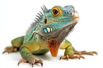 Obraz premium Vibrant Green Iguana Close-Up