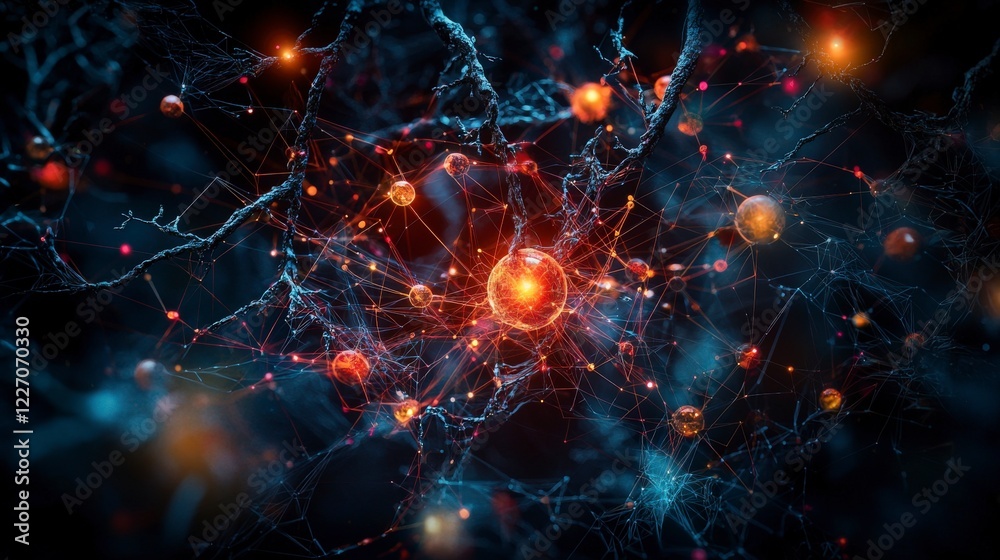 Aufkleber global empathy visualization network abstract digital art cosmic environment close-up viewpoint emot