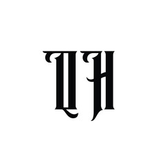 QH monogram logo design letter text name symbol monochrome logotype alphabet character simple logo