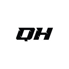 Fototapeta premium QH monogram logo design letter text name symbol monochrome logotype alphabet character simple logo