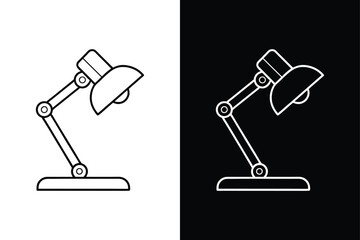 Desk lamp icon vector on White Background ,Vector Art Illustration on white background.